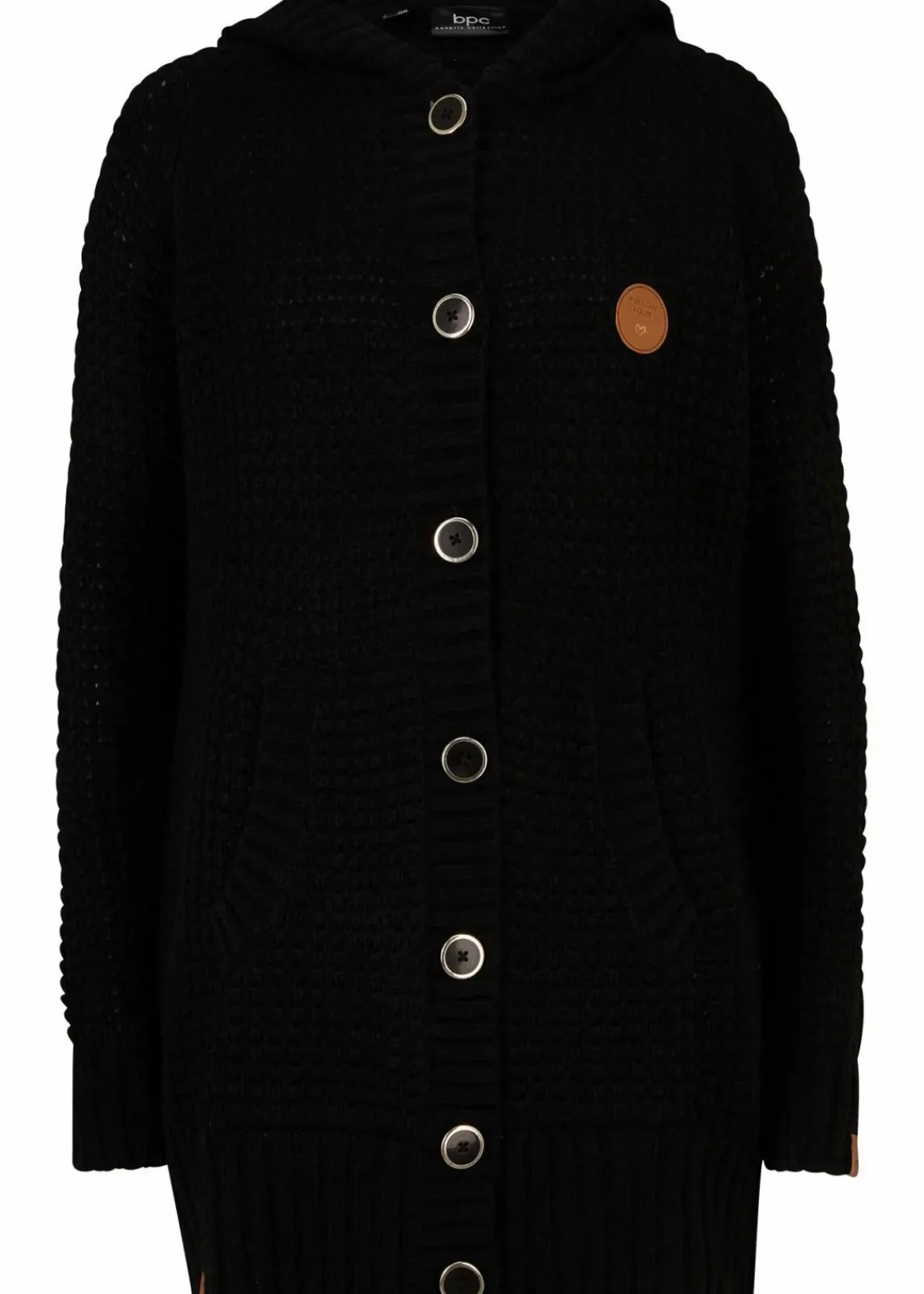 bonprix Bekleidung·Umstandsmode|Bekleidung·Jeans^Longstrickjacke mit Kapuze schwarz