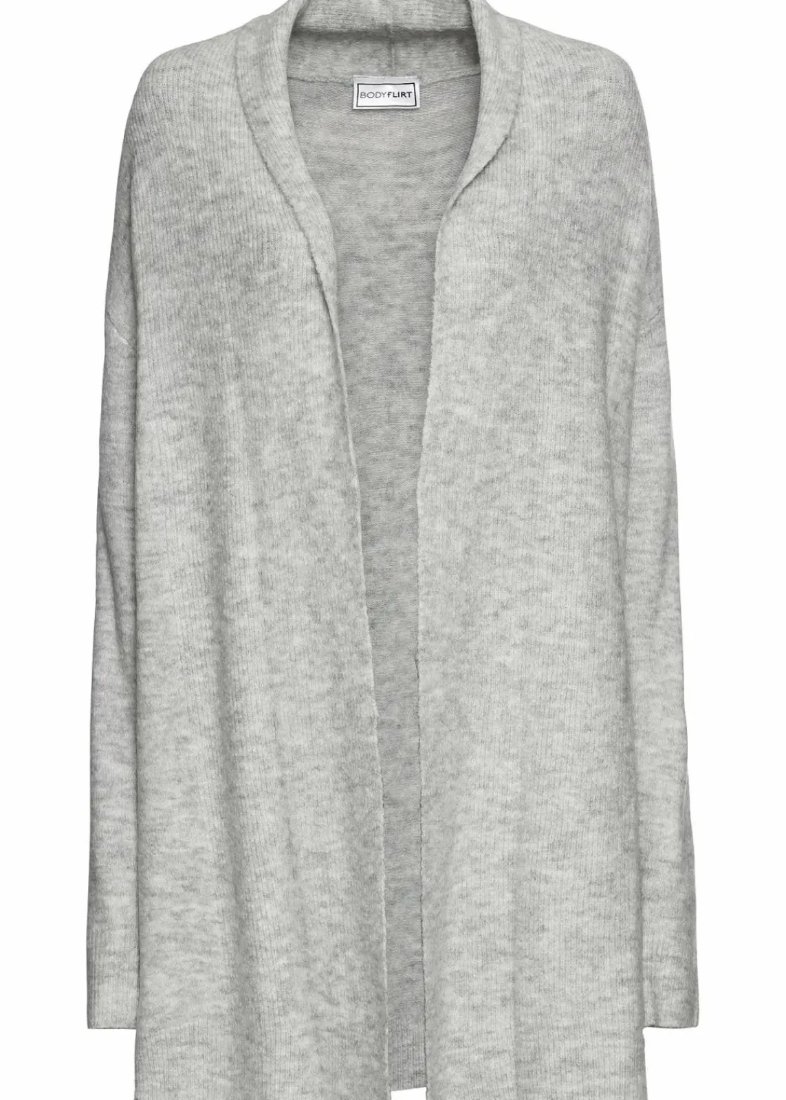bonprix Bekleidung·Umstandsmode|Bekleidung·Jeans^Longstrickjacke mit Schalkragen hellgrau meliert