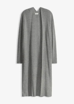 bonprix Bekleidung·Umstandsmode|Pullover & Strickjacken^Longstrickjacke mit Viskose grau meliert