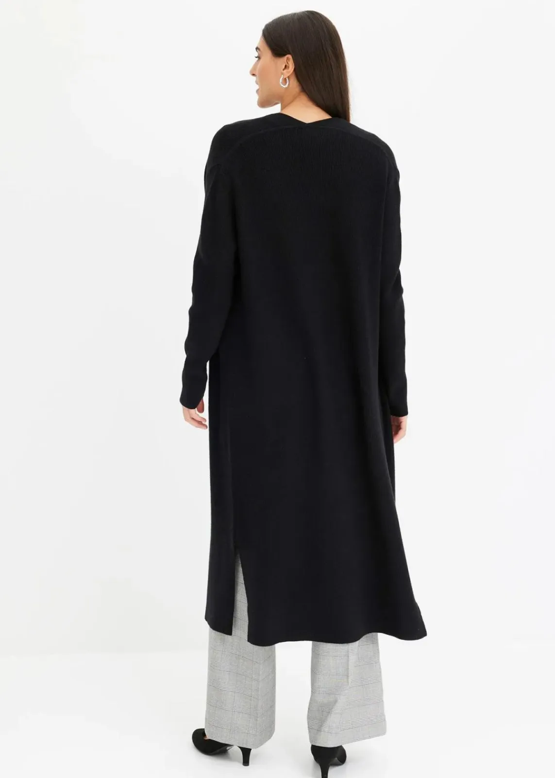 bonprix Pullover & Strickjacken|Strickmode^Longstrickjacke mit Viskose schwarz