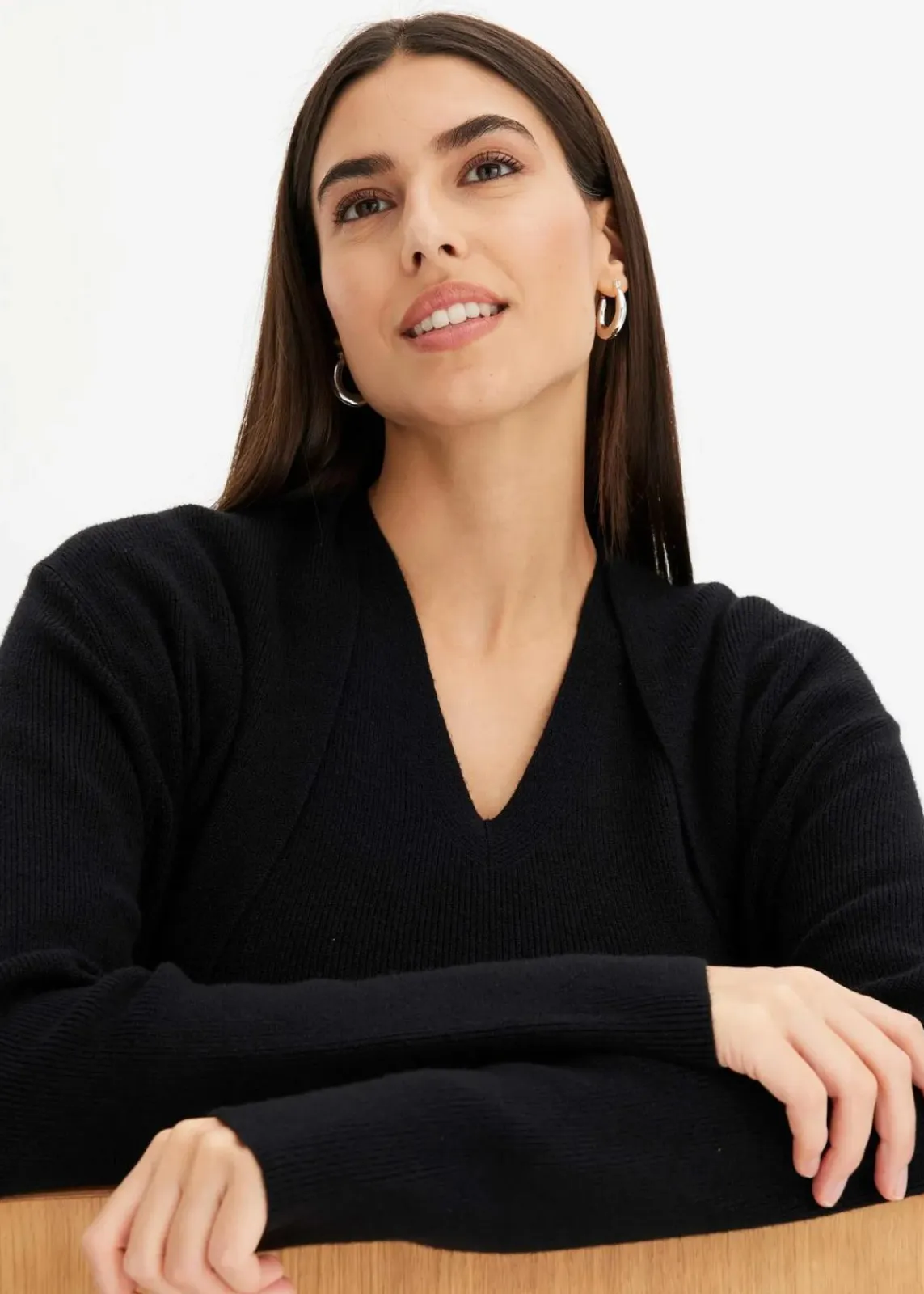 bonprix Pullover & Strickjacken|Strickmode^Longstrickjacke mit Viskose schwarz