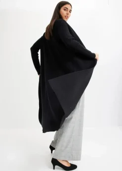 bonprix Pullover & Strickjacken|Strickmode^Longstrickjacke mit Viskose schwarz