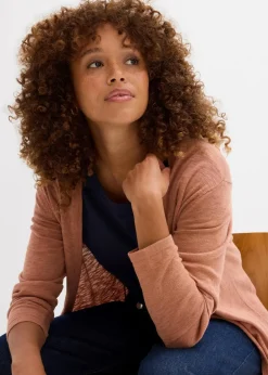 bonprix Bekleidung·Röcke|Bekleidung·Jeans^Longstrickjacke, offen schokosorbet
