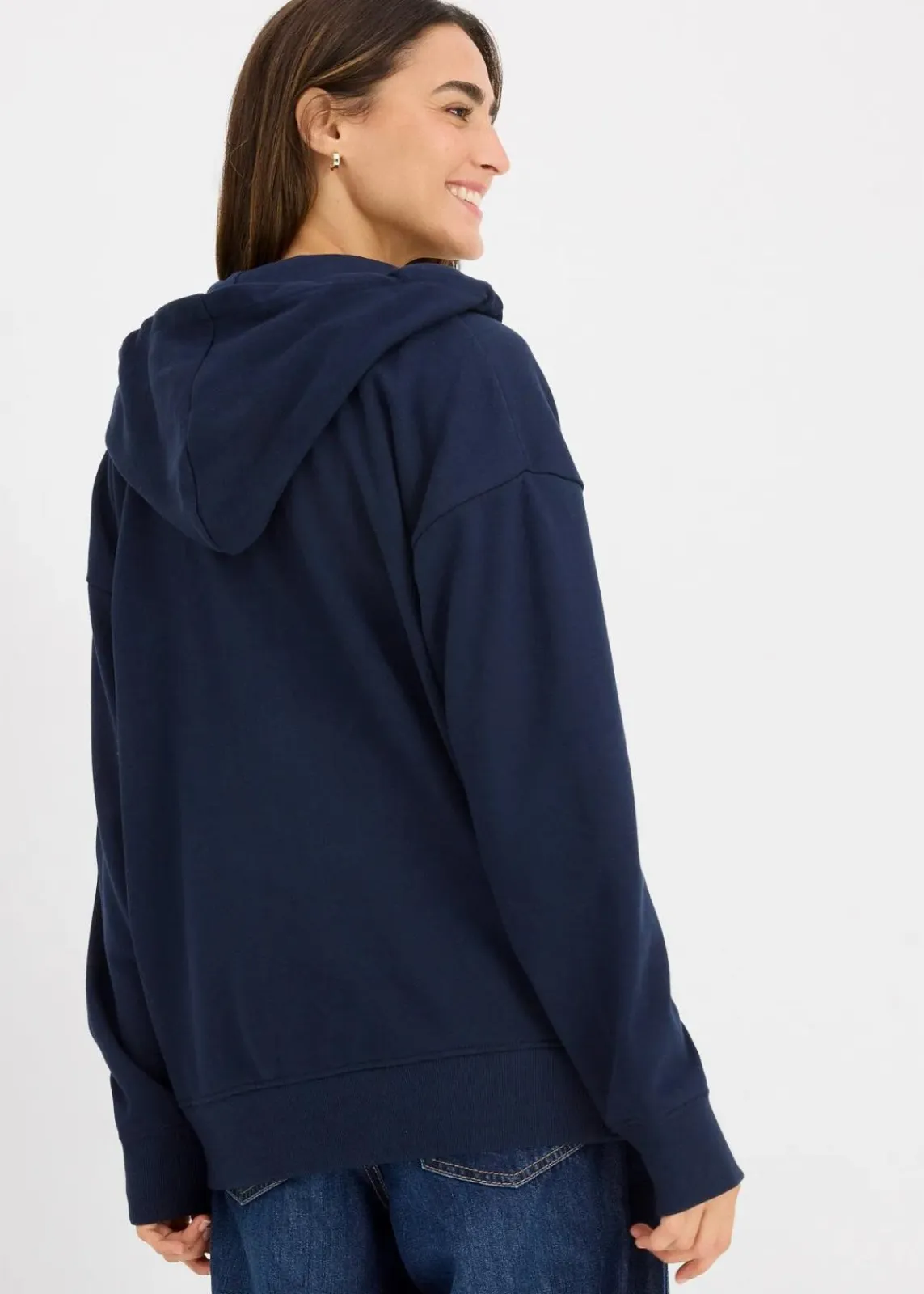 bonprix Sweat|Basics^Long-Sweatjacke dunkelblau