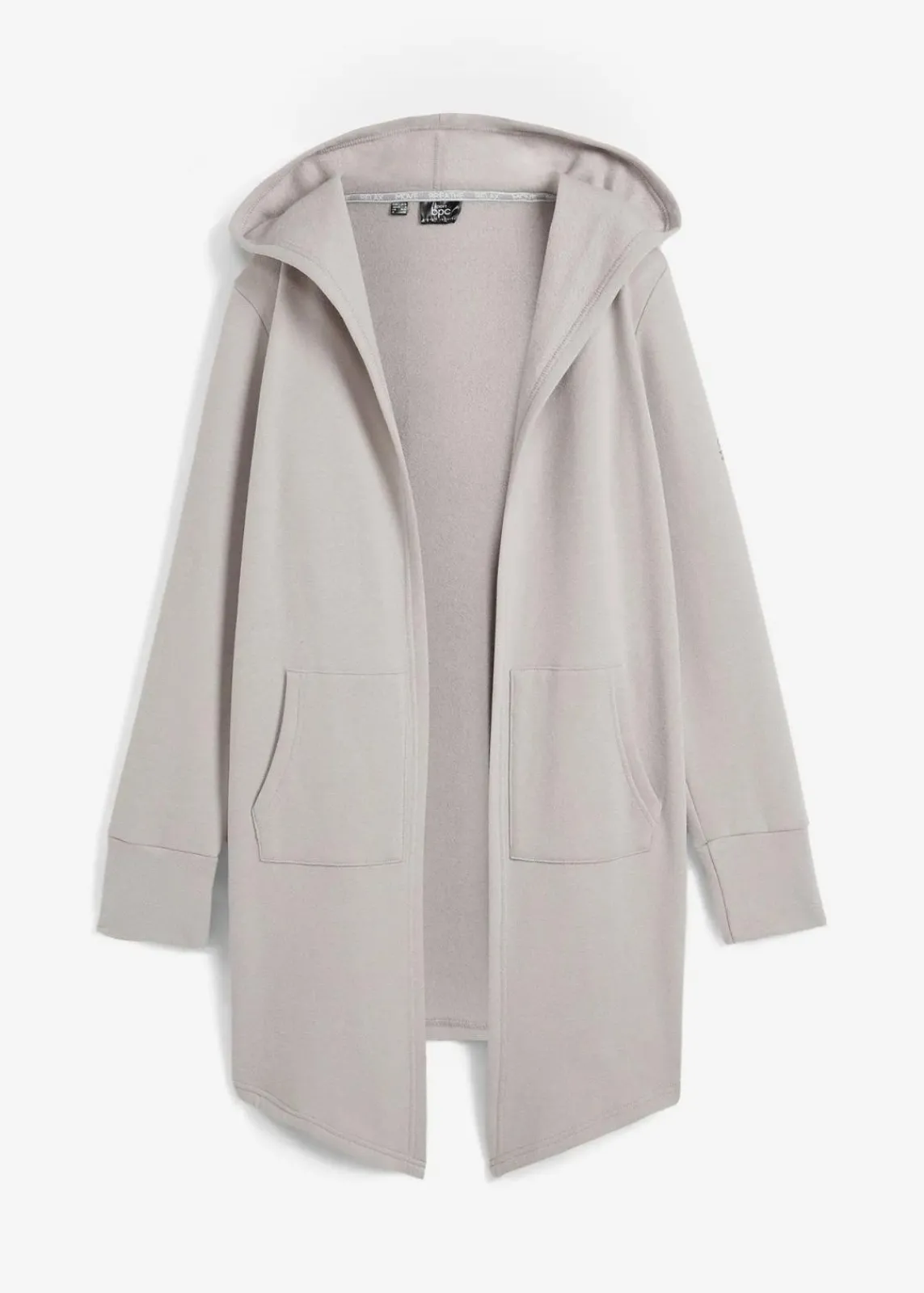 bonprix Sweat|Nachhaltigere Materialien^Long-Sweatjacke hellgrau