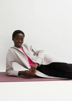 bonprix Sweat|Nachhaltigere Materialien^Long-Sweatjacke hellgrau