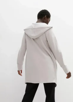 bonprix Sweat|Nachhaltigere Materialien^Long-Sweatjacke hellgrau