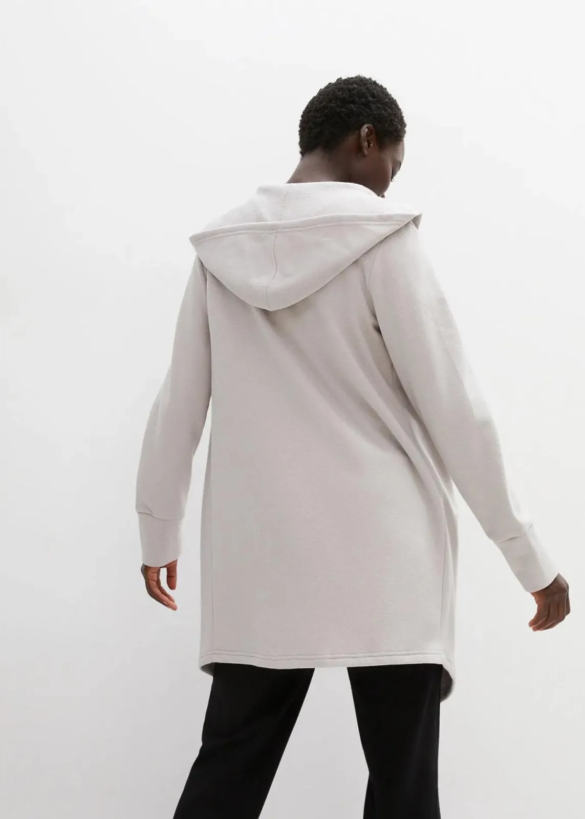 bonprix Sweat|Nachhaltigere Materialien^Long-Sweatjacke hellgrau