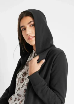 bonprix Bekleidung·Blusen & Tuniken|Sweat^Long-Sweatjacke aus Baumwoll-Mix schwarz