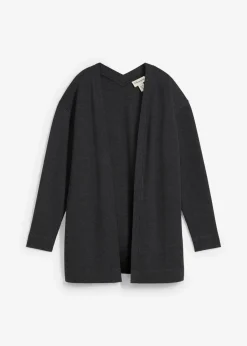 bonprix Bekleidung·Blusen & Tuniken|Sweat^Long-Sweatjacke aus weichem Baumwoll-Mix anthrazit meliert