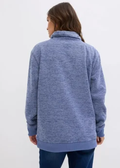 bonprix Sweat|Bekleidung·Blusen & Tuniken^Long-Sweatshirt mattblau meliert