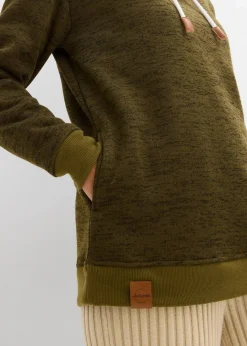 bonprix Sweat|Bekleidung·Blusen & Tuniken^Long-Sweatshirt erdoliv meliert