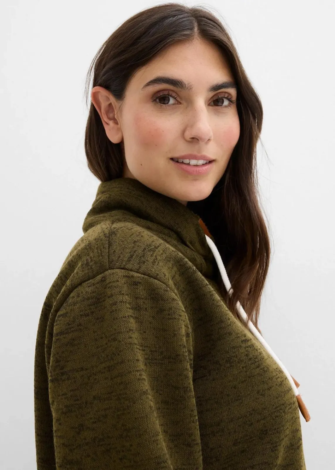 bonprix Sweat|Bekleidung·Blusen & Tuniken^Long-Sweatshirt erdoliv meliert