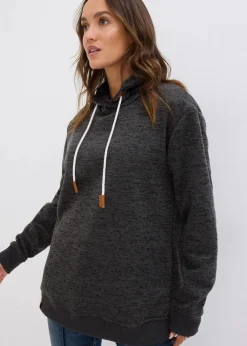 bonprix Bekleidung·Blusen & Tuniken|Sweat^Long-Sweatshirt anthrazit meliert meliert