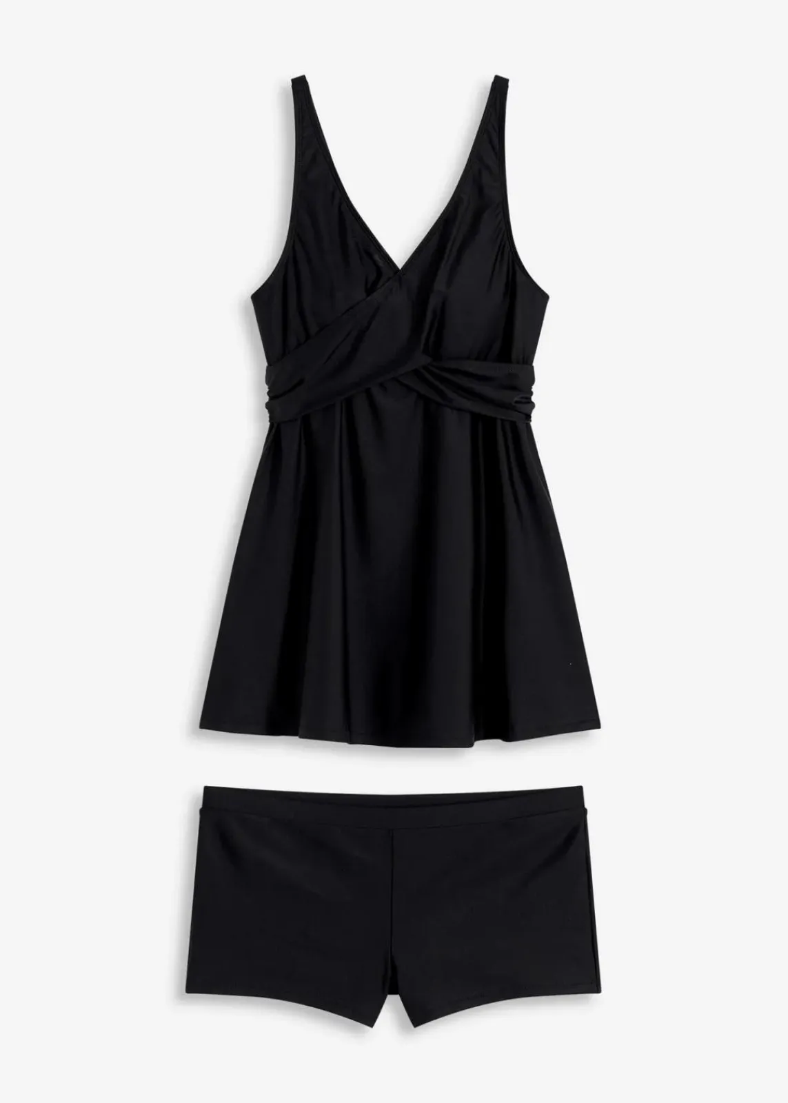 bonprix Nachhaltigere Materialien|Tankinis^Long-Tankini (2-tlg.Set) mit V-Ausschnitt schwarz