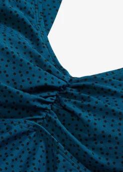 bonprix Nachhaltigere Materialien|Tankinis^Long-Tankini (2-tlg.Set) mit Zick-Zack Saum petrol gepunktet