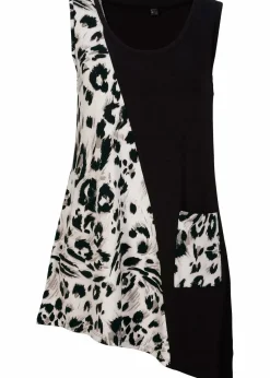 bonprix Shirts & Tops^Long-Top schwarz/ leo bedruckt