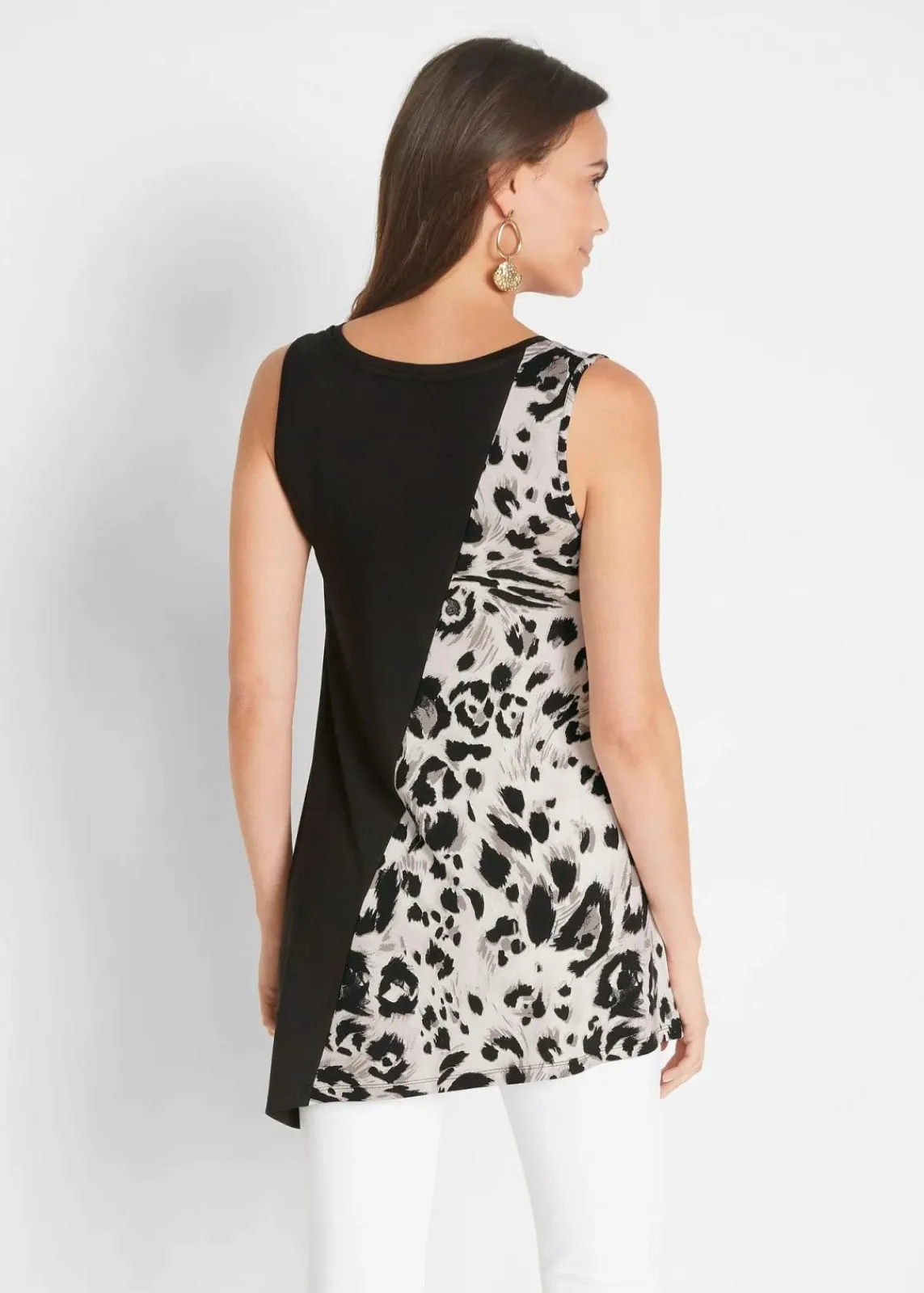 bonprix Shirts & Tops^Long-Top schwarz/ leo bedruckt