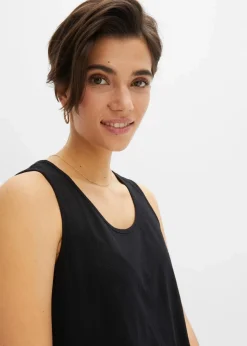 bonprix Shirts & Tops|Nachhaltigere Materialien^Long-Top aus Bio-Baumwolle schwarz