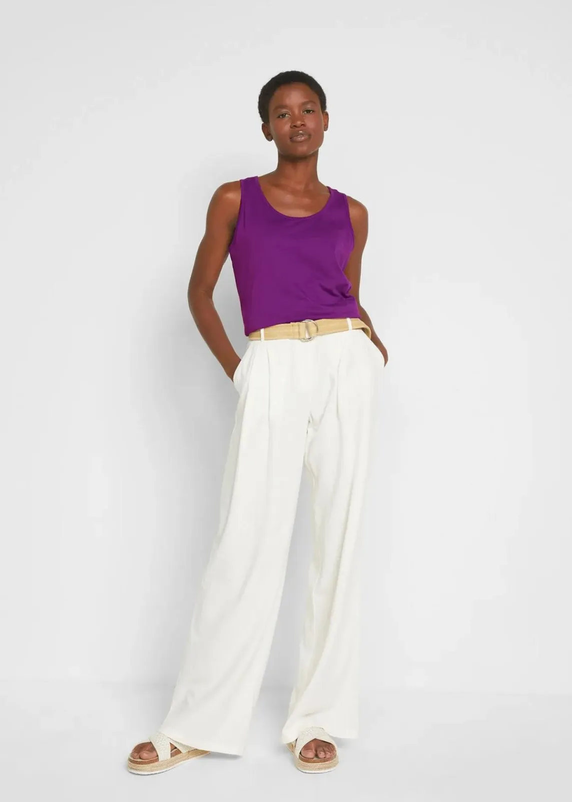 bonprix Shirts & Tops|Basics^Long-Top aus reiner Baumwolle (5er Pack) puderblau + pinklady + weiß + schwarz + tiefviolett