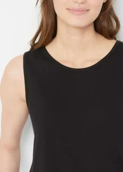 bonprix Bekleidung·Röcke|Basics^Long-Top aus softer Viskose, 2er- Pack schwarz