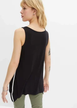 bonprix Shirts & Tops|Nachhaltigere Materialien^Long-Top aus softer Viskose schwarz/weiß bedruckt