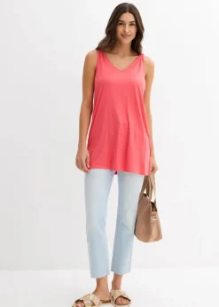 bonprix Shirts & Tops^Long-Top aus Viskose-Leinen-Mix paradiespink