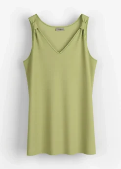 bonprix Shirts & Tops^Long-Top aus Viskose-Leinen-Mix mattpistazie