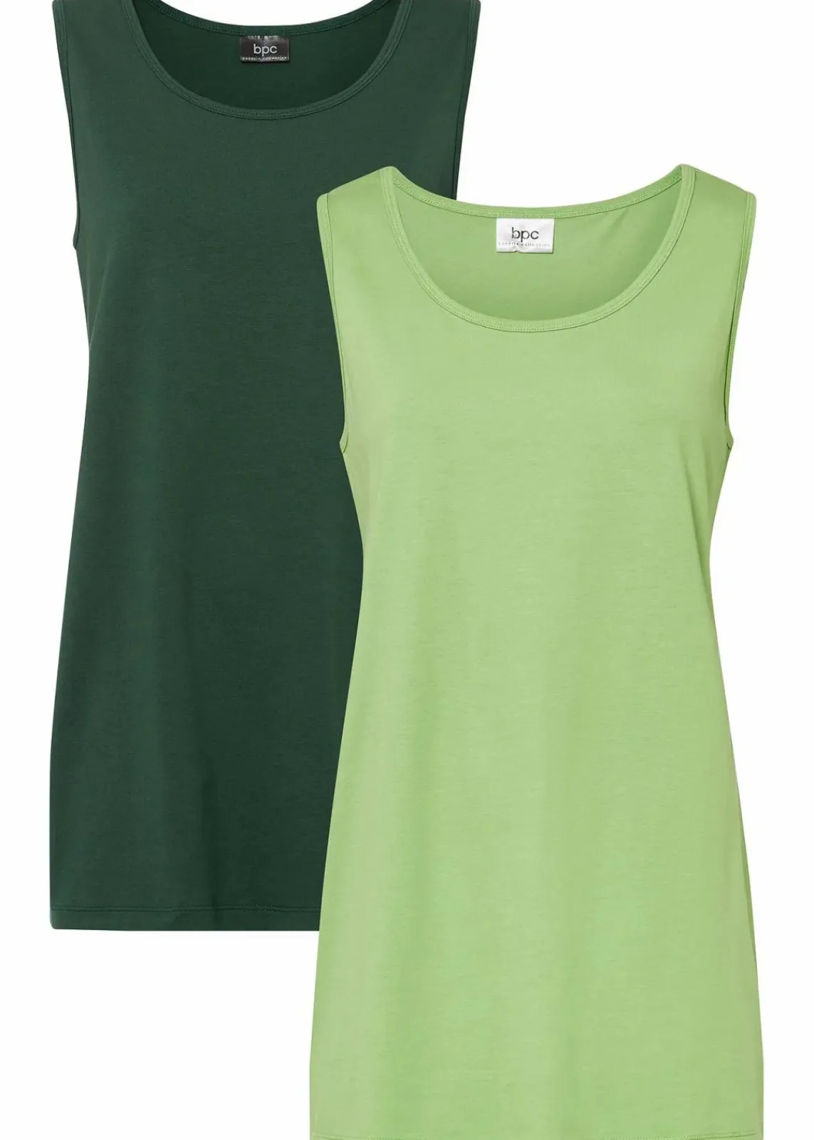 bonprix Shirts & Tops|Basics^Long-Top, 2er-Pack dunkelgrün+selleriegrün