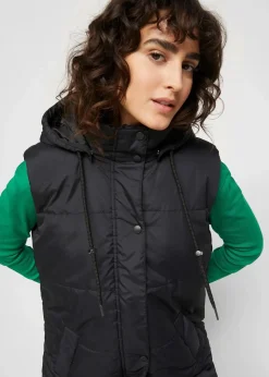 bonprix Bekleidung·Hosen|Nachhaltigere Materialien^Longweste schwarz