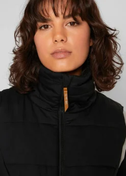 bonprix Jacken & Mäntel|Bekleidung·Hosen^Longweste mit Stehkragen schwarz