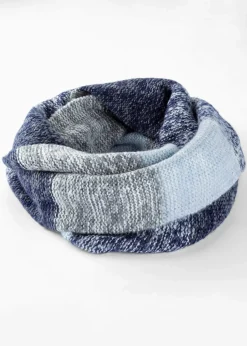 bonprix Schals & Tücher|Schuhe & Accessoires In Spezialgrößen·Tücher & Ponchos^Loop Schal puderblau/tiefseeblau/grau