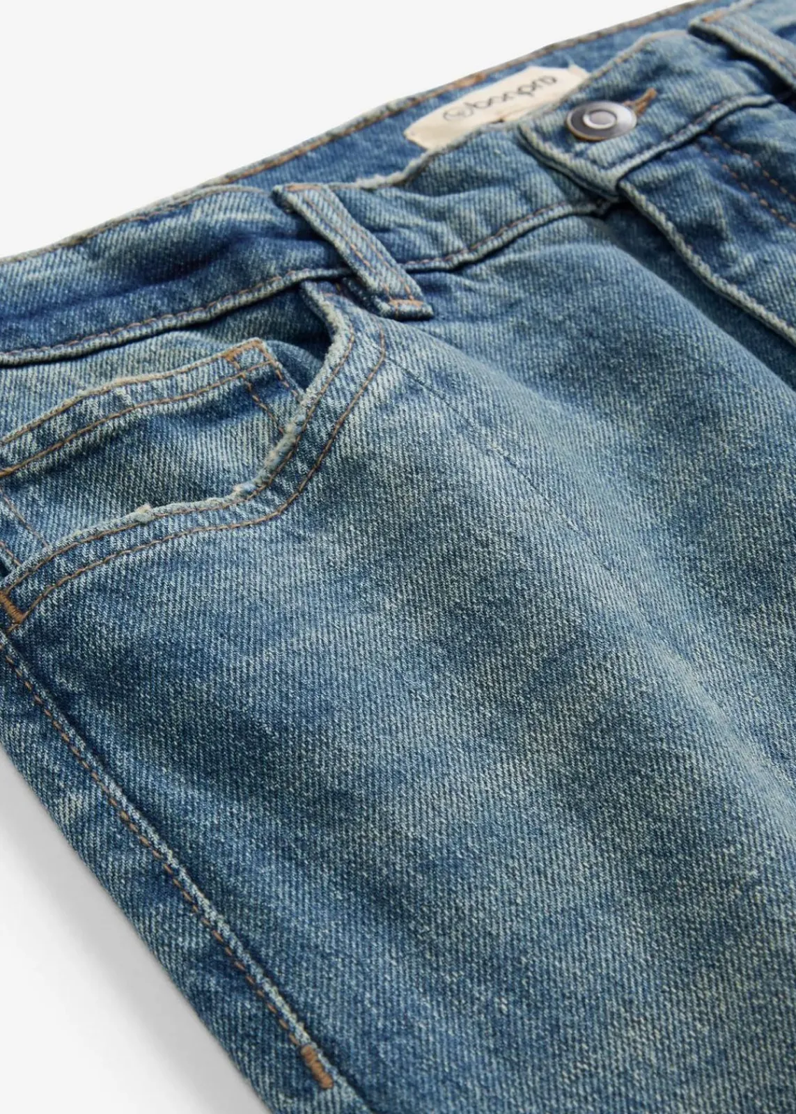 bonprix Jeans|Bekleidung·Shirts & Tops^Loose Straight-Jeans High Waist, Low Stretch hellblau denim used