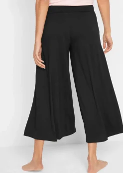 bonprix Wäsche·Homewear|Bekleidung·Strickmode^Loungewear Culotte mit weitem Bein schwarz