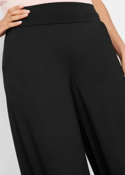 bonprix Wäsche·Homewear|Bekleidung·Strickmode^Loungewear Culotte mit weitem Bein schwarz