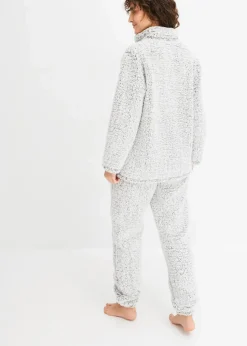 bonprix Wäsche·Homewear|Wäsche·Nachtwäsche^Loungewear Hausanzug aus Teddy Fleece hellgrau