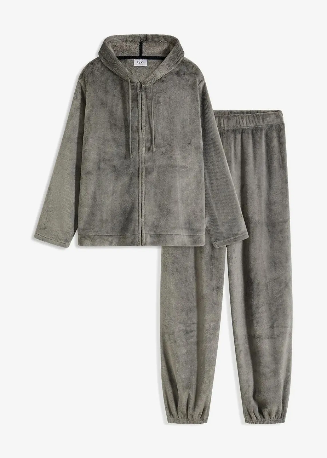 bonprix Homewear|Nachtwäsche^Loungewear Hausanzug aus Kuschelfleece schwarz gestreift