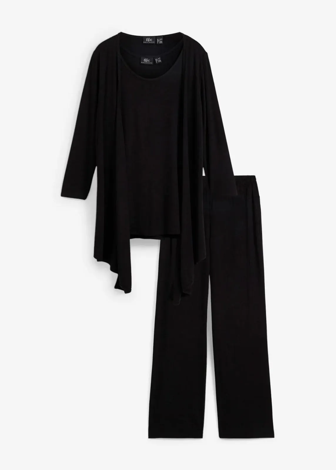 bonprix Hosen|Homewear^Loungewear Hausanzug (3-tlg.Set) mit Viskose schwarz