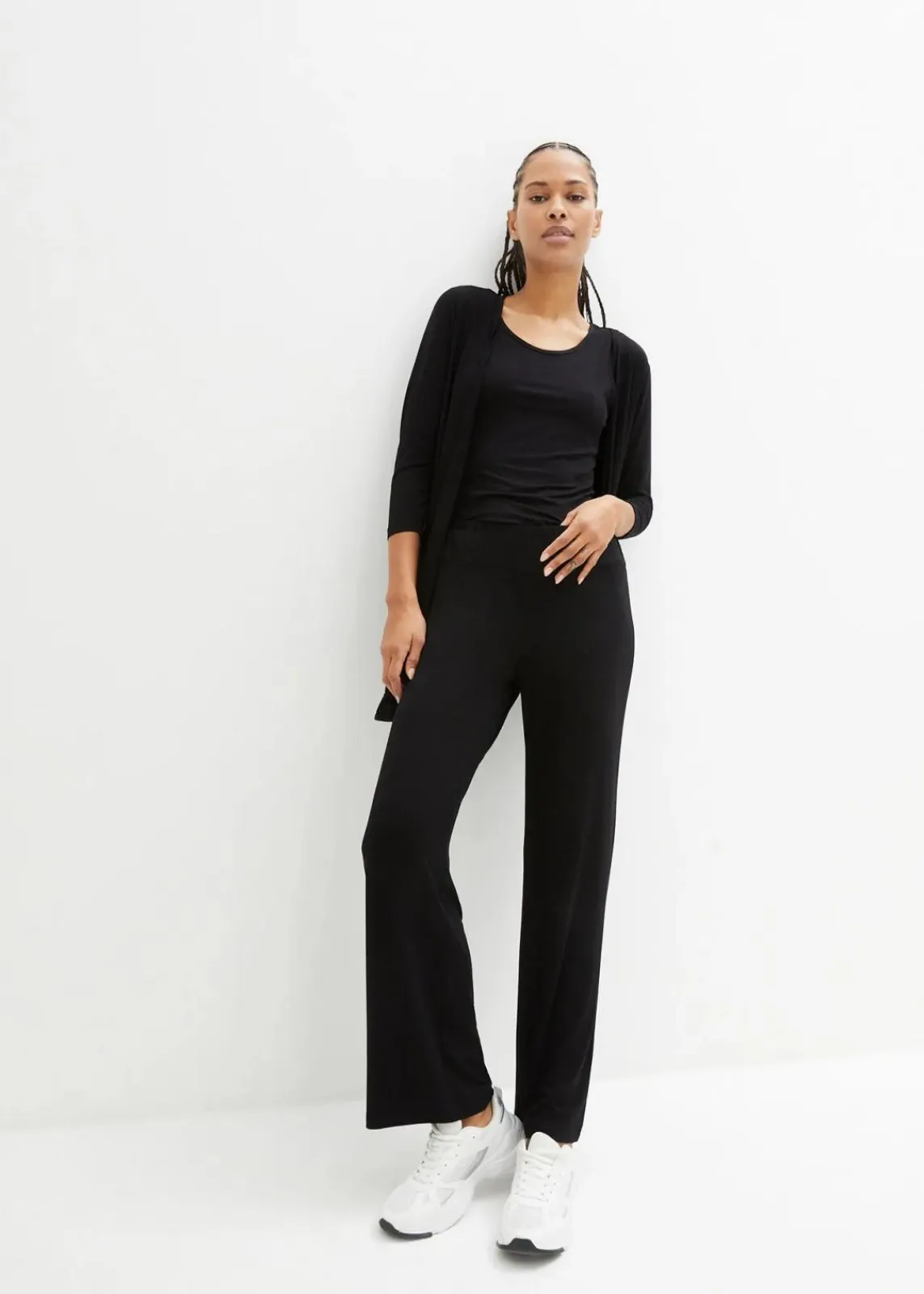 bonprix Hosen|Homewear^Loungewear Hausanzug (3-tlg.Set) mit Viskose schwarz