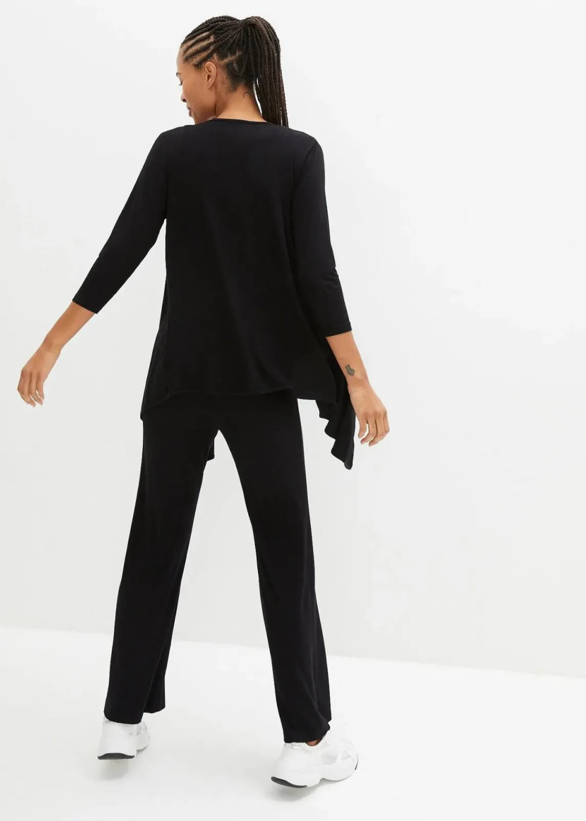 bonprix Hosen|Homewear^Loungewear Hausanzug (3-tlg.Set) mit Viskose schwarz