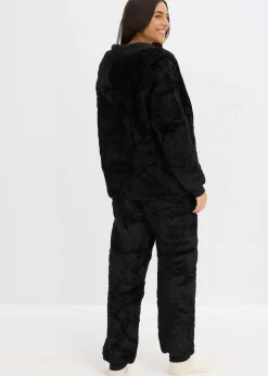 bonprix Wäsche·Homewear|Wäsche·Nachtwäsche^Loungewear Teddy Hausanzug schwarz