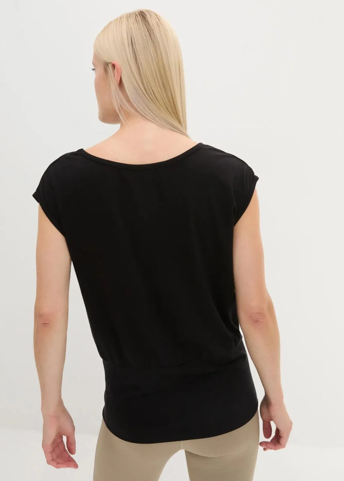 bonprix Wäsche·Homewear|Bekleidung·Strickmode^Loungewear-Shirt mit weitem Bund schwarz