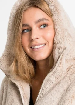 bonprix Jacken & Mäntel^Lässige Fellimitat-Jacke beige
