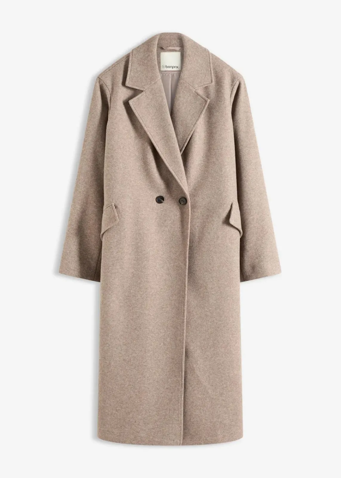 bonprix Bekleidung·Hosen|Jacken & Mäntel^Mantel taupe meliert