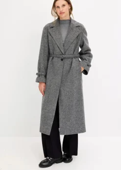 bonprix Jacken & Mäntel|Bekleidung·Hosen^Mantel grau/schwarz