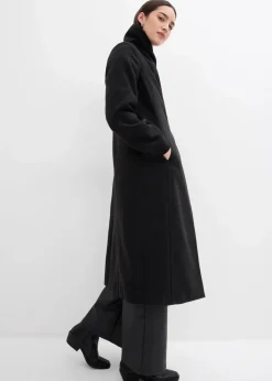 bonprix Bekleidung·Hosen|Jacken & Mäntel^Mantel aus Wollimitat schwarz