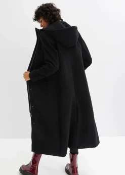 bonprix Bekleidung·Hosen|Jacken & Mäntel^Mantel aus Wollimitat, Maxi-Länge schwarz