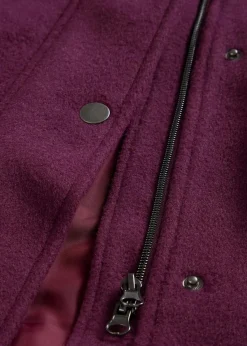 bonprix Jacken & Mäntel|Bekleidung·Hosen^Mantel aus Wollimitat, Maxi-Länge aubergine