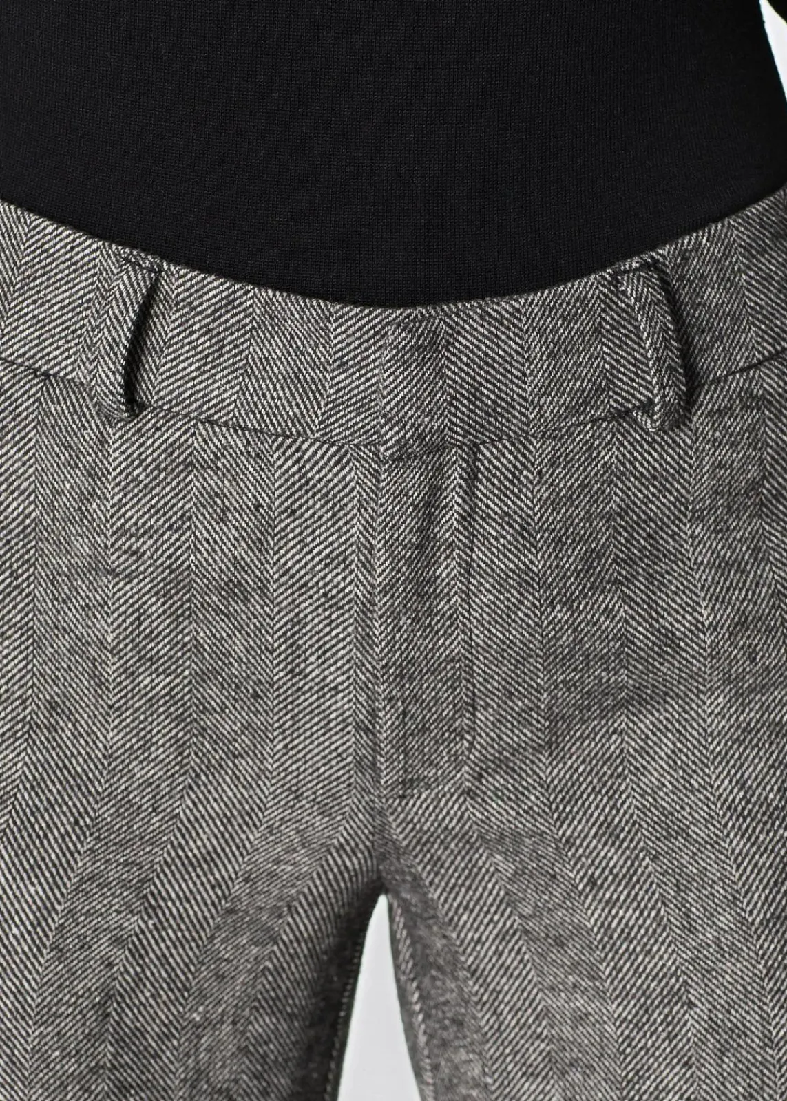 bonprix Kurzgrößen|Bekleidung·Kleider^Marlenehose grau/schwarz meliert