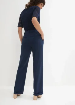 bonprix Hosen|Kurzgrößen^Marlenehose dunkelblau